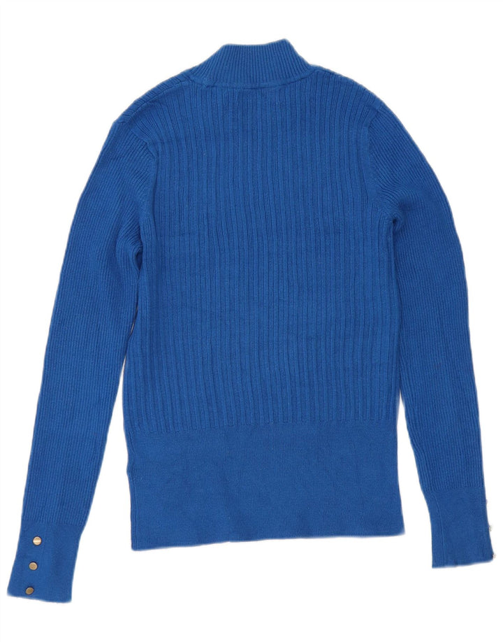 Marks & Spencer Damski sweter z golfem UK 10 Small Blue Wiskoza