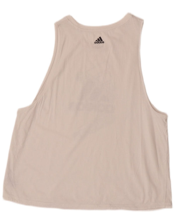 Damska kamizelka Adidas Graphic Top UK 16/18 Duża biała bawełna