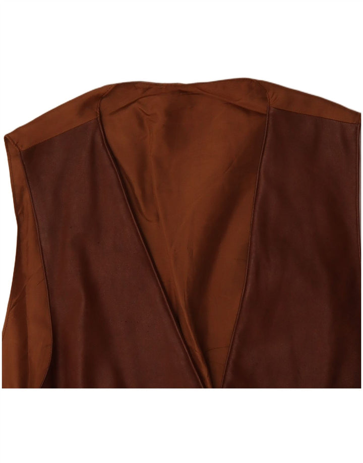 Męska kamizelka skórzana VINTAGE duża brązowa skóra