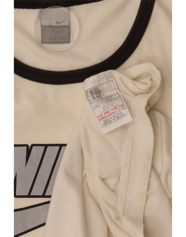 Męska kamizelka z grafiką NIKE, UK 46/47 XL, bawełniana w kolorze złamanej bieli