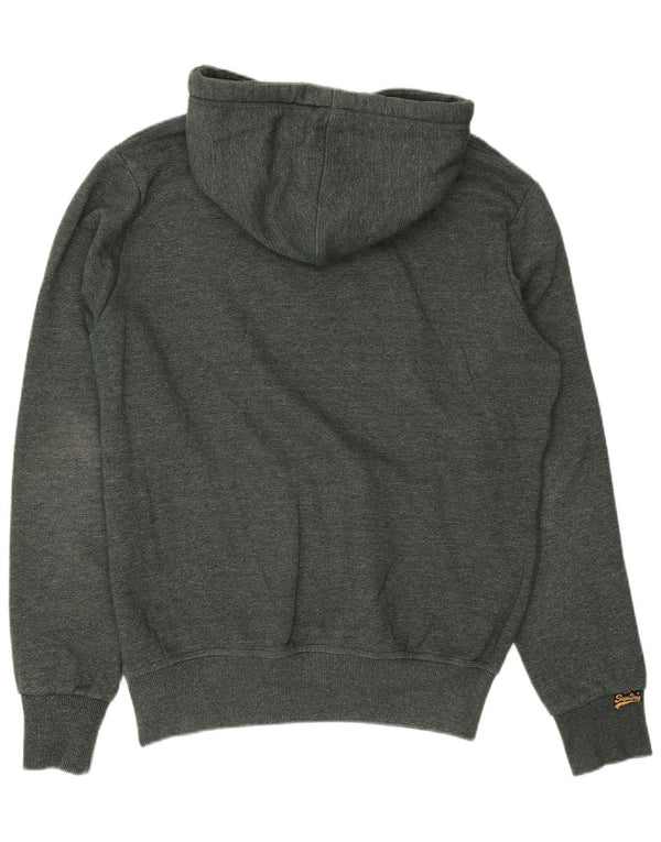 Męski sweter z kapturem Superdry z grafiką XL, szary, bawełniany