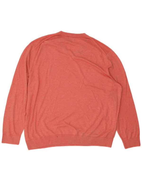 Męski sweter Nautica z dekoltem w kształcie litery V, 3XL, różowy, bawełniany
