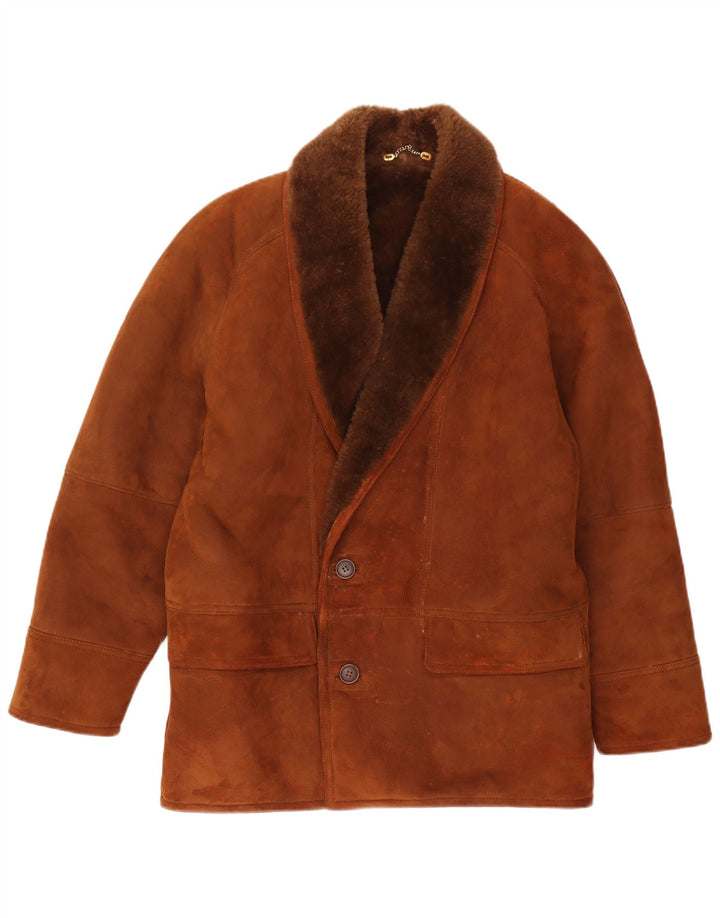 Vintage męska kurtka Shearling IT 46 Small Brown Shearling