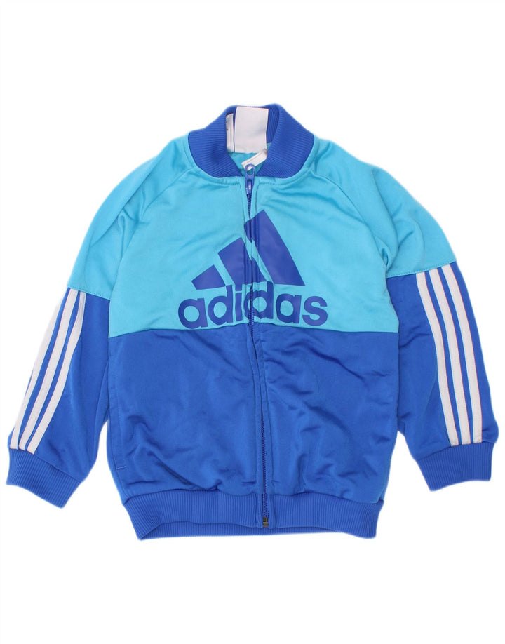 Adidas Chłopięca bluza dresowa z grafiką, 2-3 lata, niebieska, z blokami kolorów