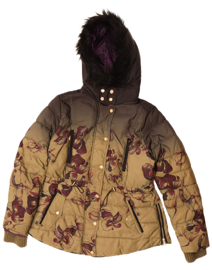 Damska kurtka oversize Desigual z wyściełaną grafiką EU 46 XL, wielokolorowa