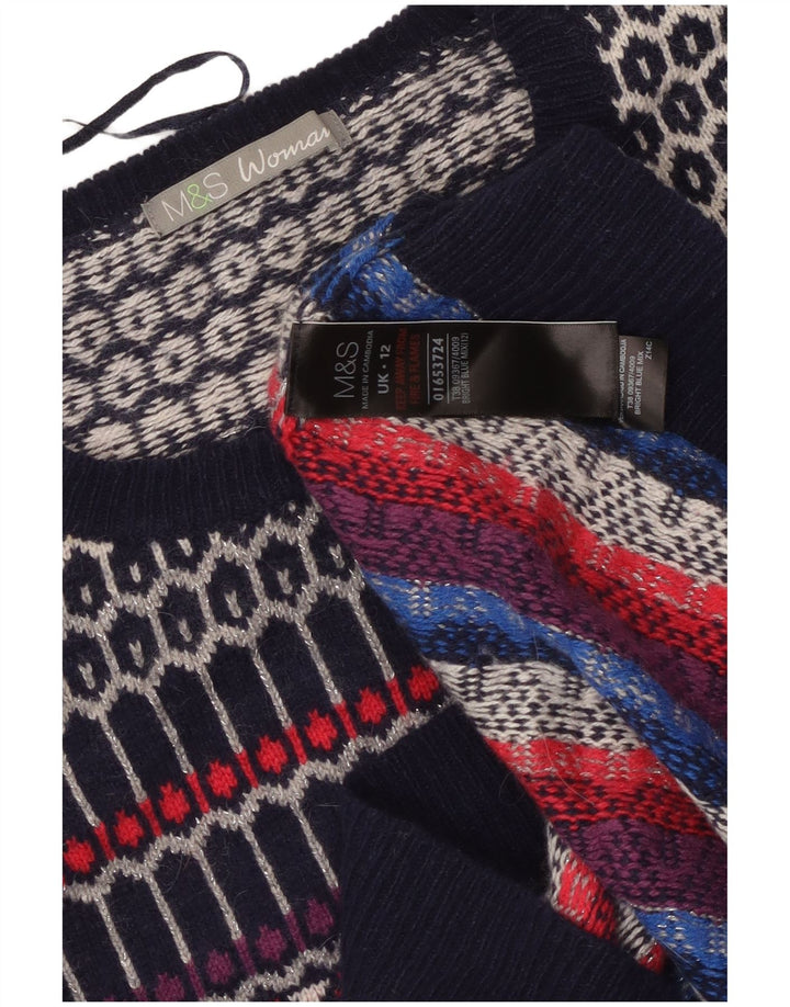 Sweter damski Marks & Spencer z okrągłym dekoltem, UK 12, średni, wielokolorowy