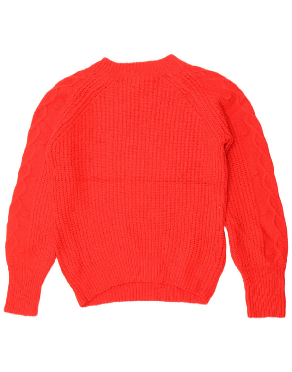 Joules Womens Oversized Boat Neck Jumper Sweater UK 6 XS Red Acrylic
