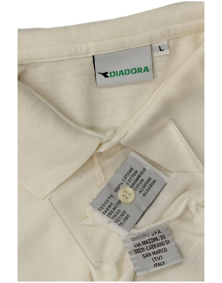 Męska koszulka polo Diadora, duża, z białej bawełny