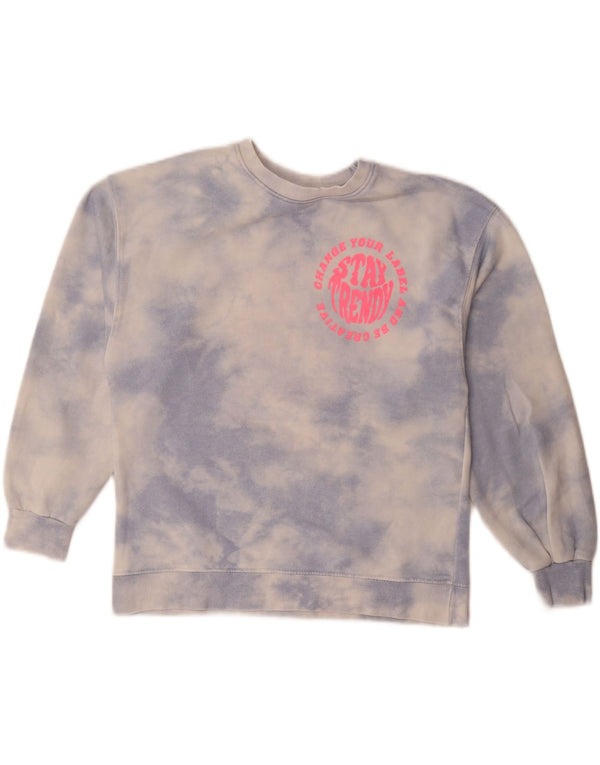 Bluza dziewczęca z grafiką Zara, 13-14 lat, niebieska, bawełniana typu Tie Dye