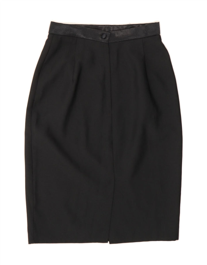 VINTAGE Womens Pencil Skirt UK 12 Medium  Black Polyester Vintage Vintage and Second-Hand Vintage from Messina Hembry 