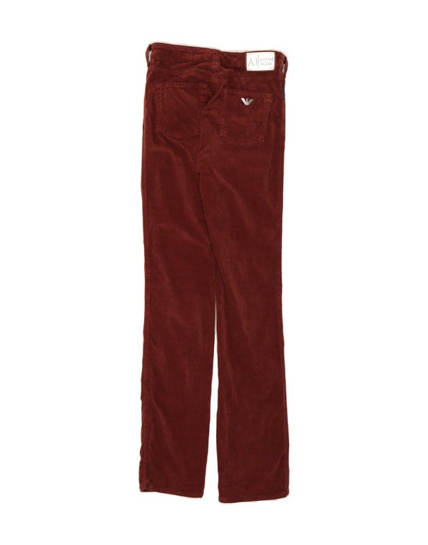 ARMANI Womens Slim Casual Trousers W26 L34 Red Cotton