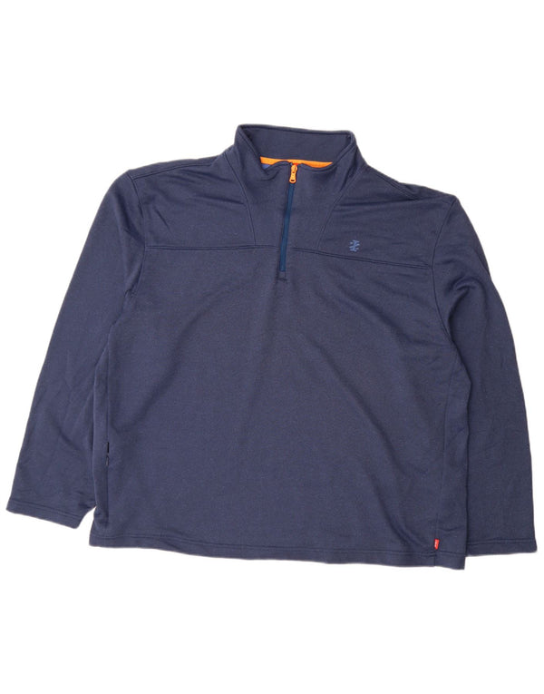 Izod Męski sweter z zamkiem błyskawicznym, 2XL, granatowy, poliester