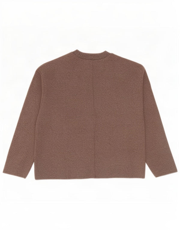 Zara Womens Blouse Top UK 14 Medium Brown Polyester