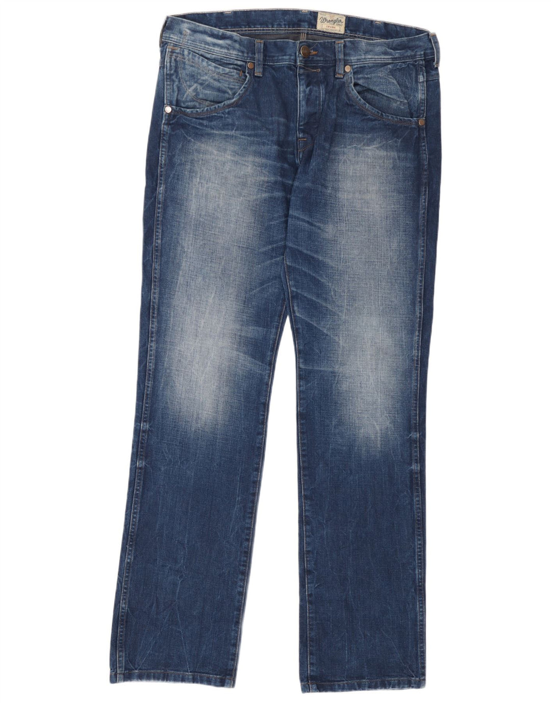 Męskie jeansy Wrangler Crank Straight W36 L34 Niebieskie, bawełniane