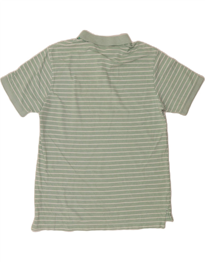 IZOD Mens Polo Shirt Large Green Striped Cotton Vintage Izod and Second-Hand Izod from Messina Hembry 