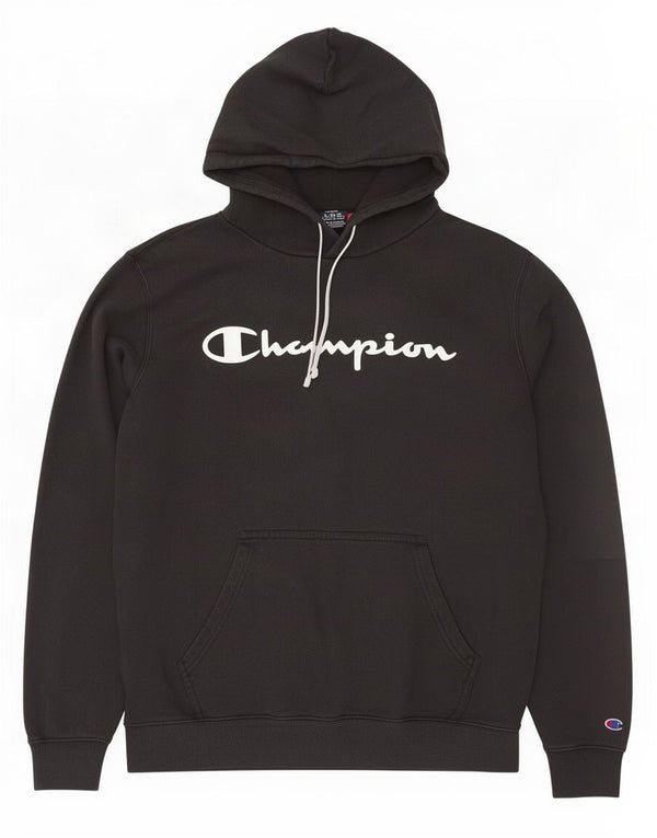 Męski sweter z kapturem Champion Graphic, duży, czarny, bawełniany