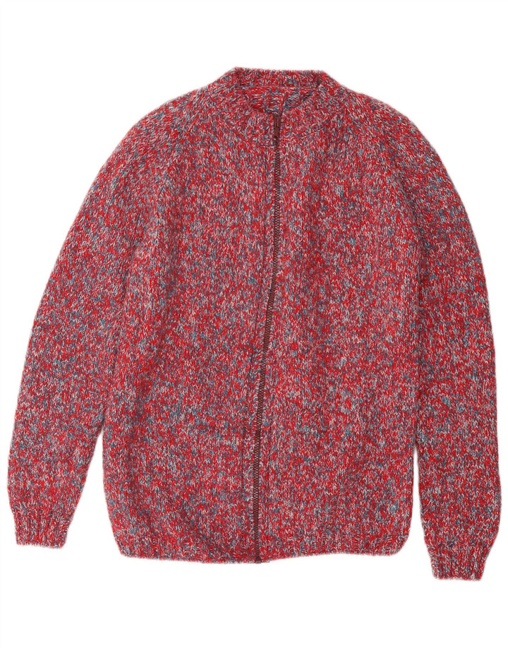 Sweter damski VINTAGE UK 14, średni, czerwony, nakrapiany