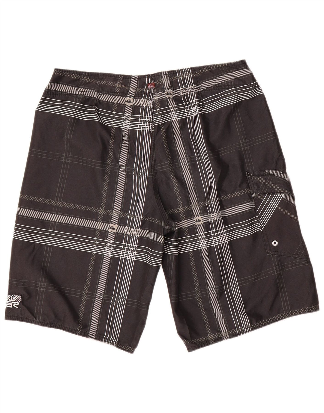 Męskie spodenki kąpielowe Quiksilver, poliester w czarną kratkę