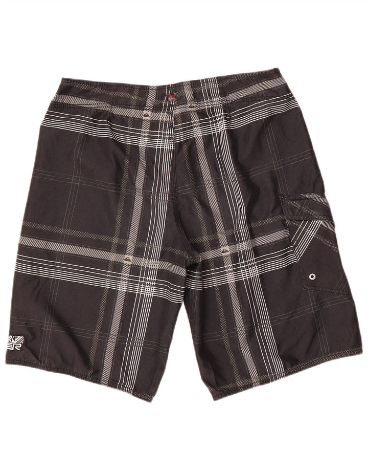 Męskie spodenki kąpielowe Quiksilver, poliester w czarną kratkę