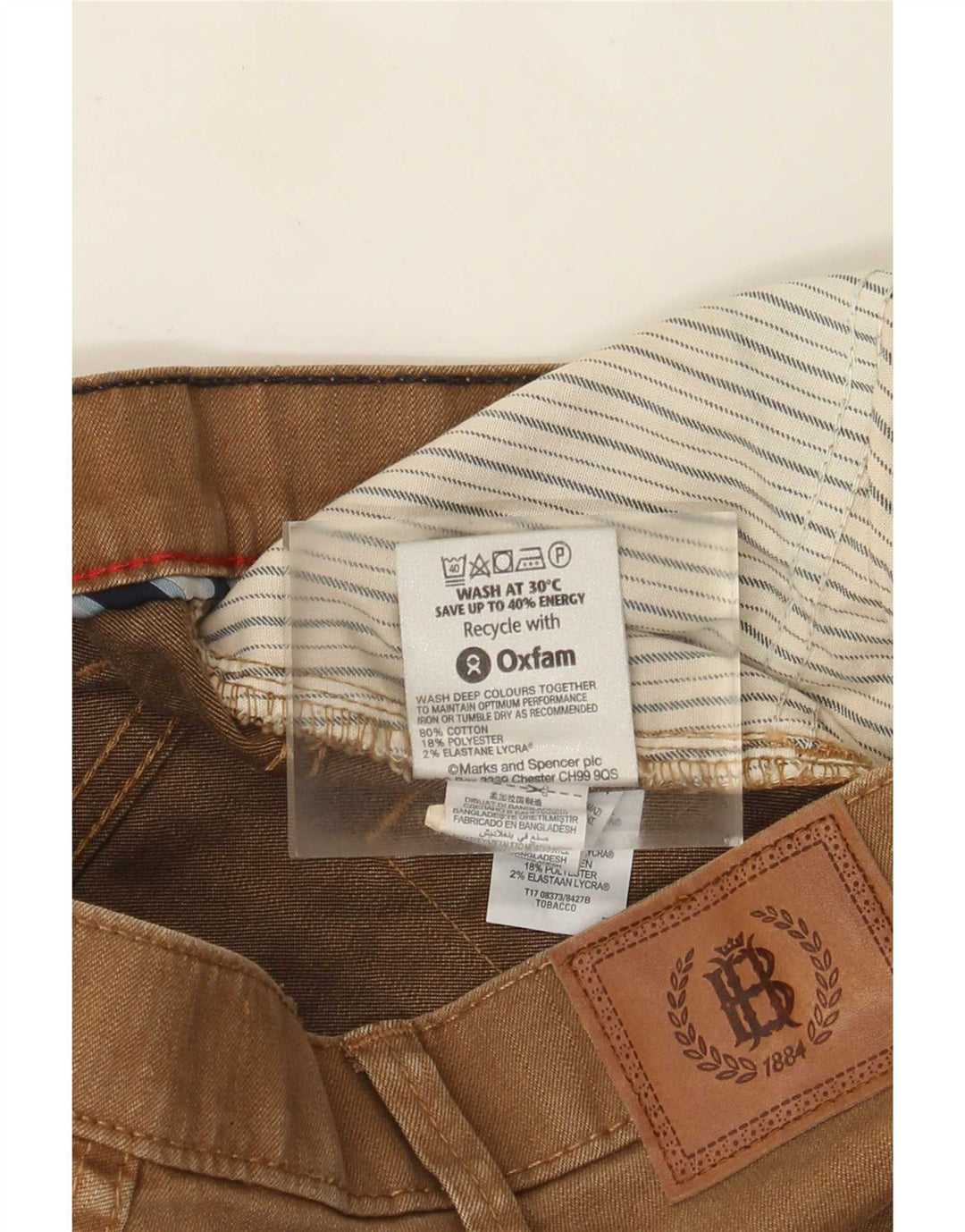 Marks & Spencer Męskie proste dżinsy W38 L33 Brązowa bawełna