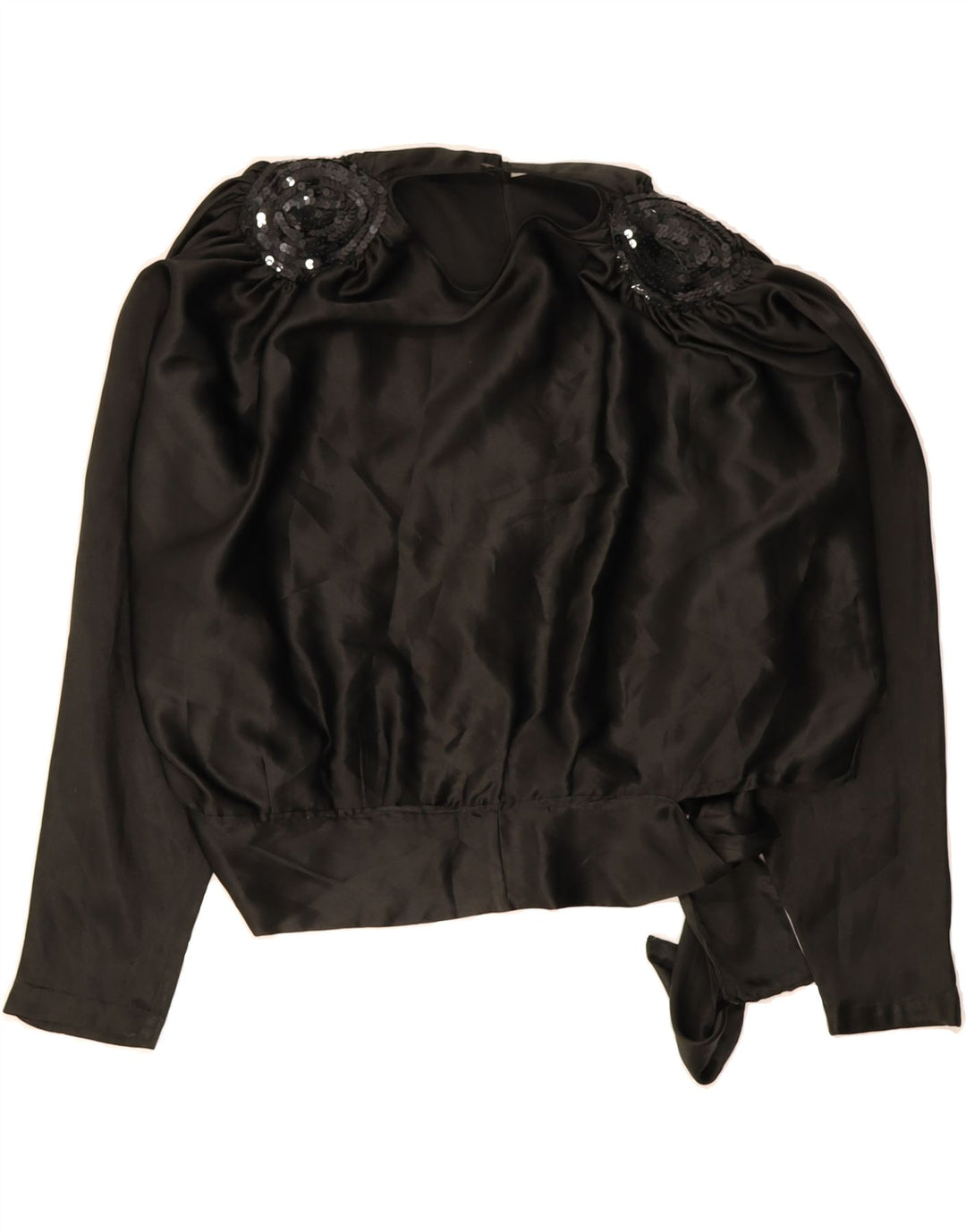 VINTAGE Womens Oversized Long Sleeve Blouse Top IT 40 Small Black Vintage Vintage and Second-Hand Vintage from Messina Hembry 