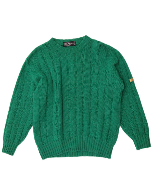Damski sweter z okrągłym dekoltem Marina Yachting UK 20 2XL Zielona wełna