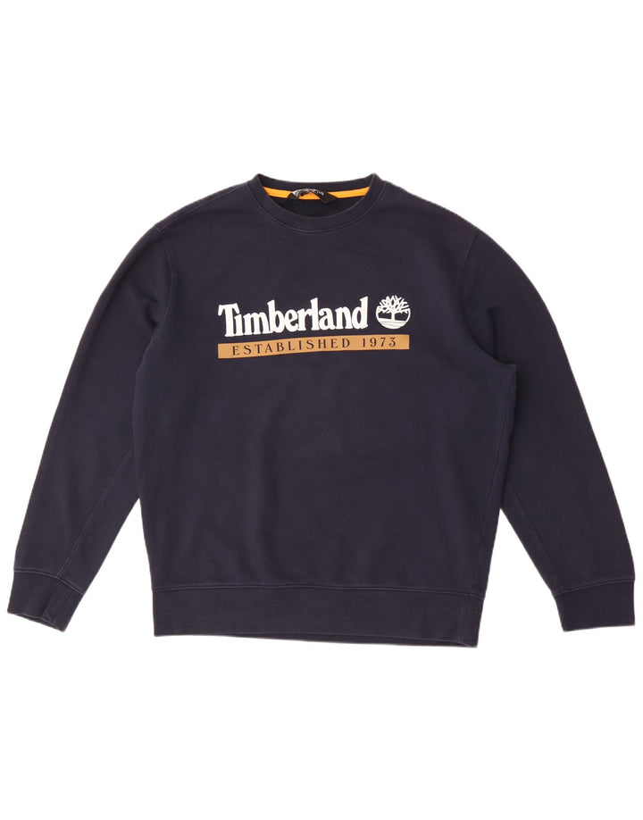 Męska bluza Timberland z grafiką o regularnym kroju, duża, granatowa