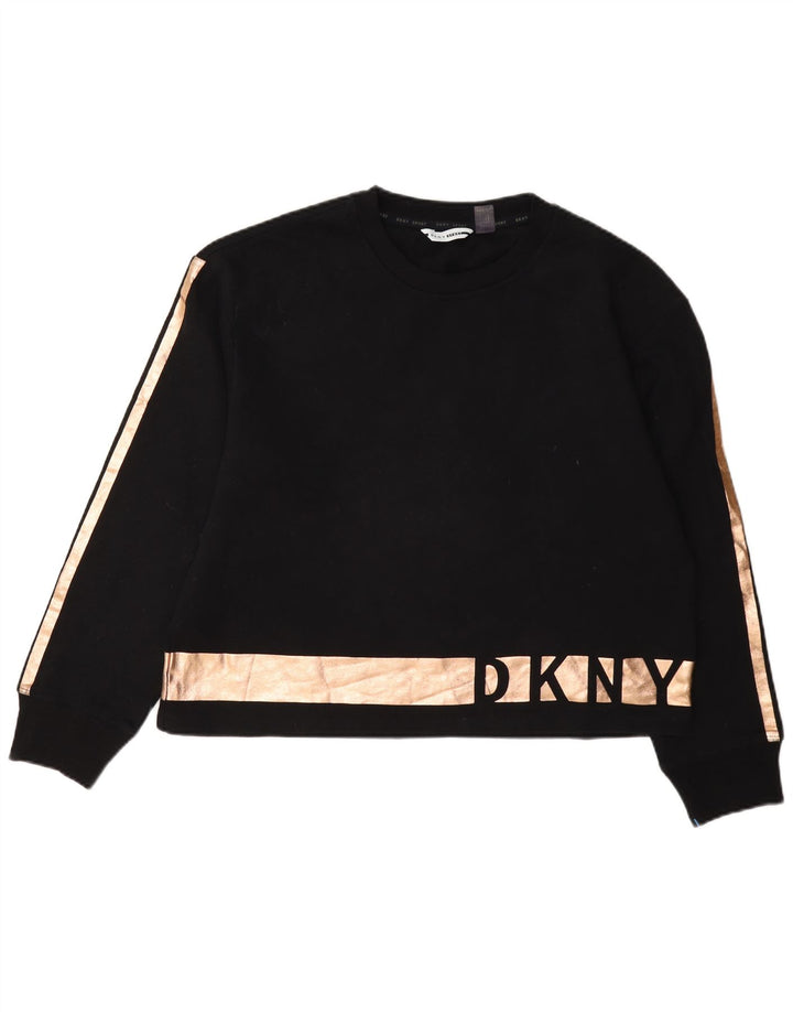 Damska bluza z grafiką Dkny, UK 14, bawełna w kolorze średniej czerni