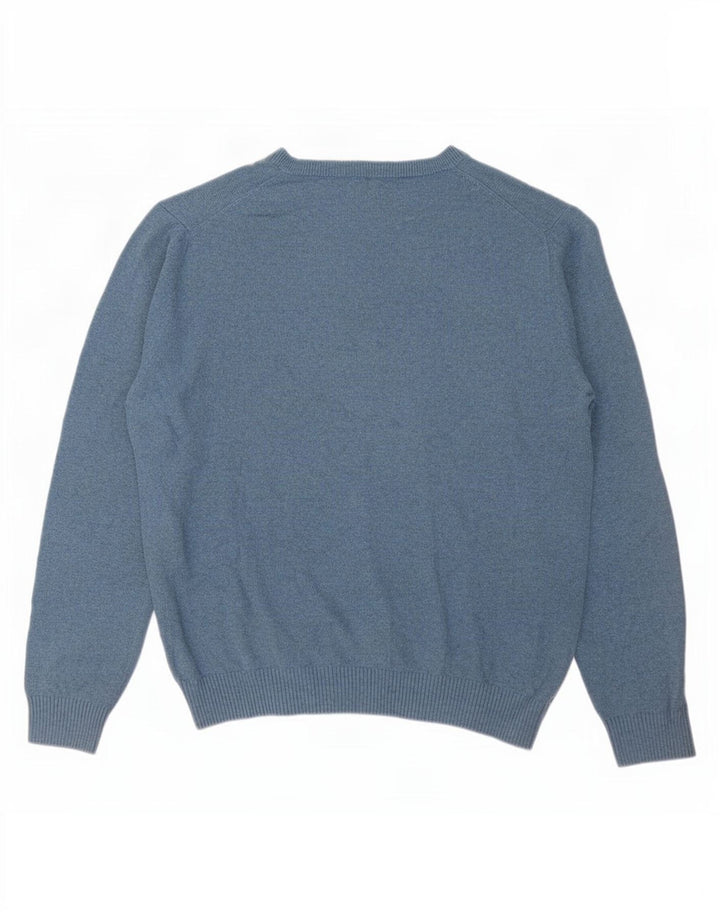 Męski sweter Nautica z dekoltem w kształcie litery V, duży, niebieski, bawełniany