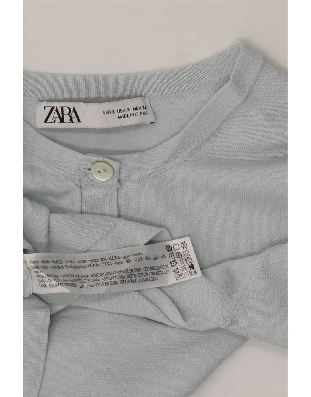 Damski top z długim rękawem Zara UK 8 Small Blue Wiskoza