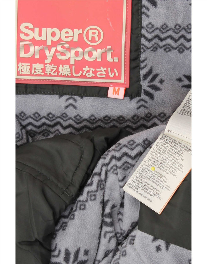 Damska wyściełana kurtka z kapturem Superdry UK 14, średnioszary poliester