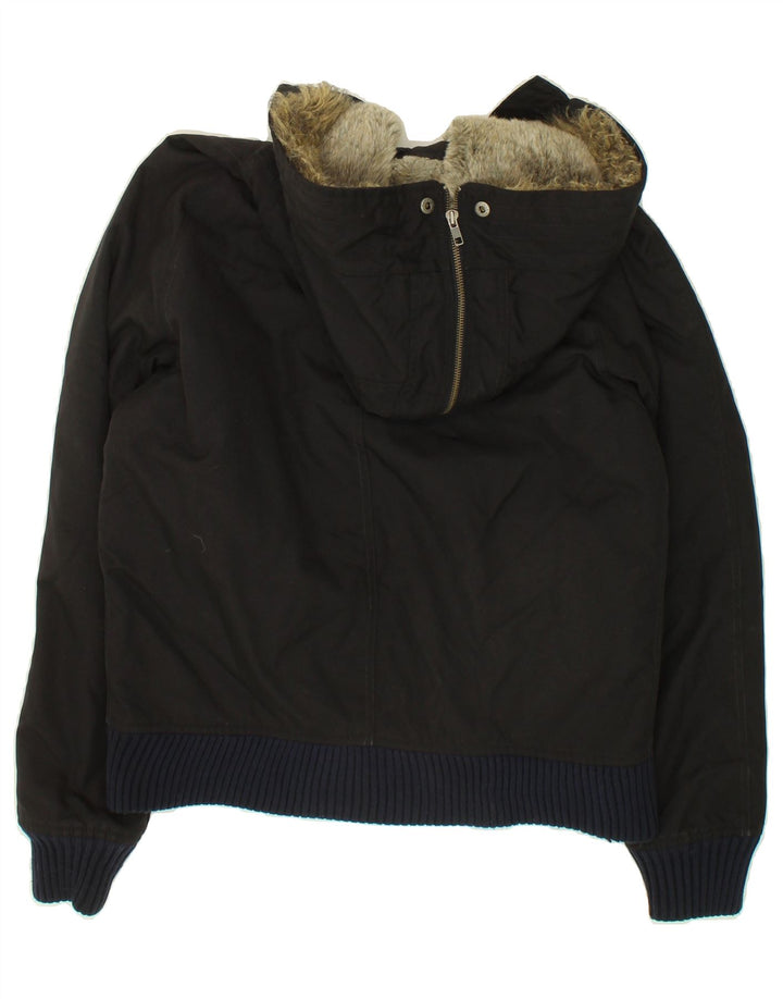 Męska ocieplana kurtka bomberka z kapturem WOOLRICH UK 38, średni czarny nylon