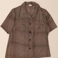 VINTAGE Womens Short Sleeve Shirt IT 44 Medium Brown Geometric Vintage Vintage and Second-Hand Vintage from Messina Hembry 