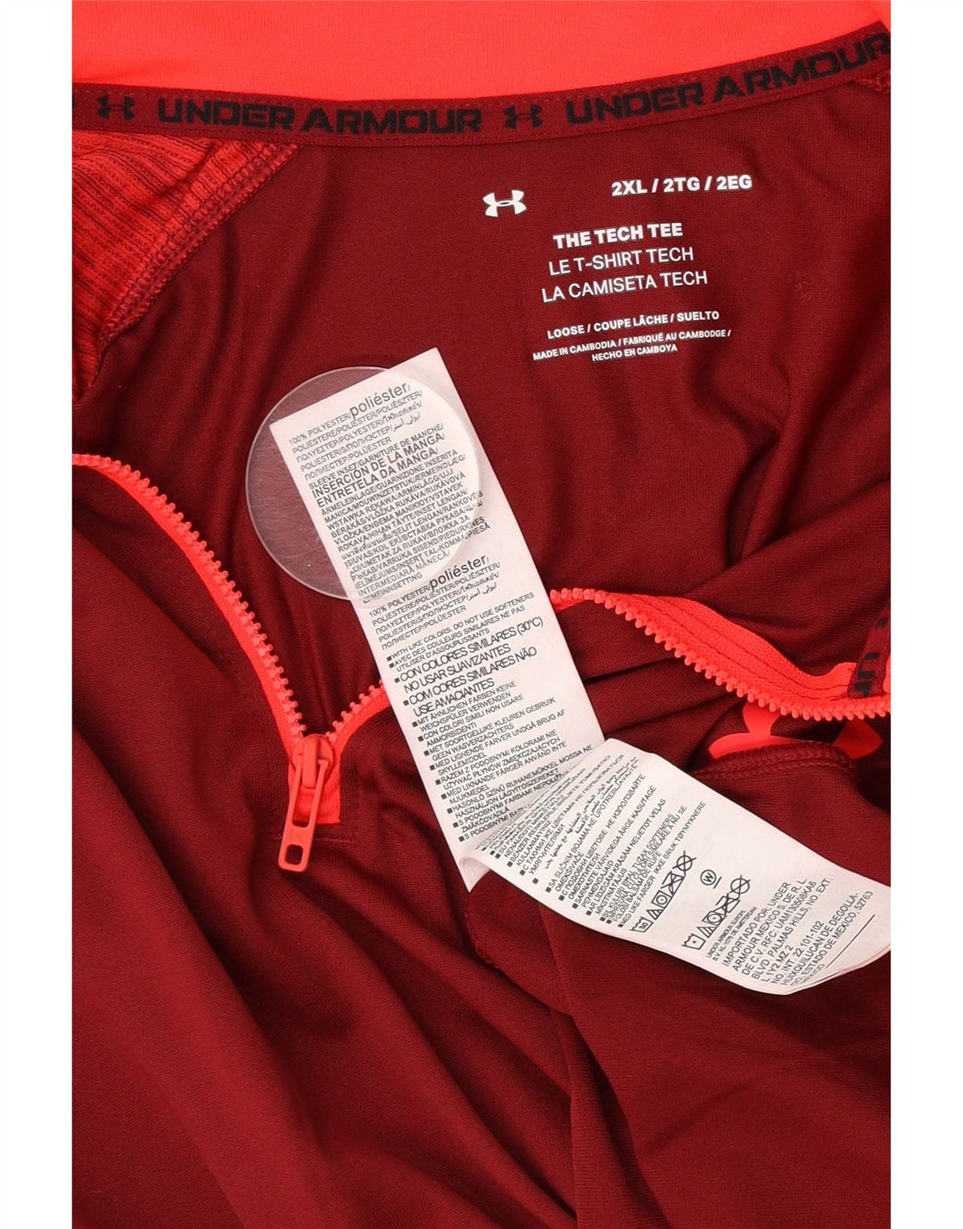 Męski dres Under Armour z zamkiem błyskawicznym i kapturem, 2XL, w kolorze czerwonym