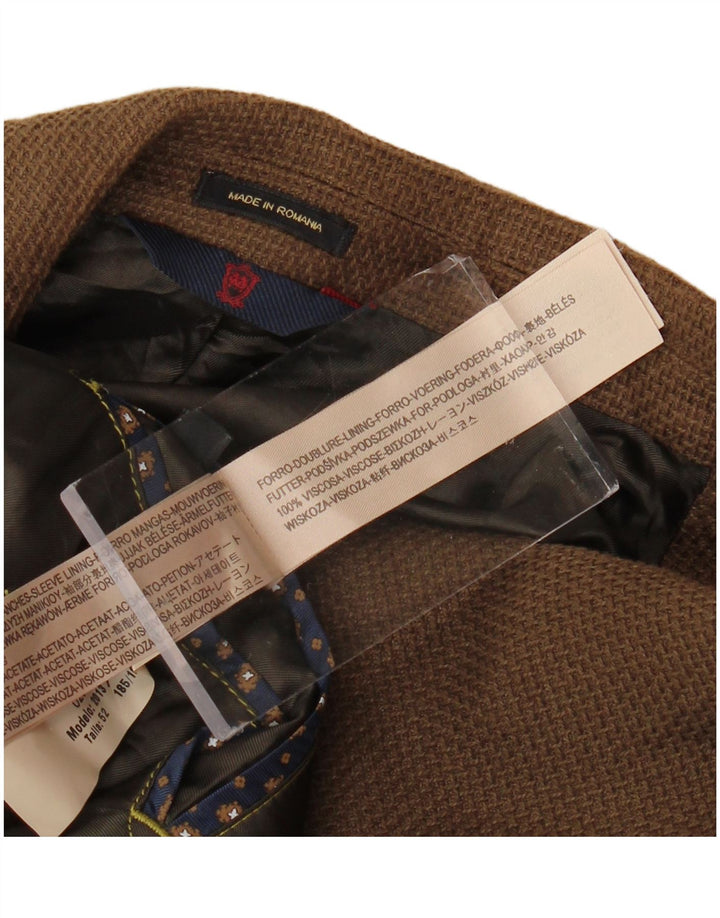 MASSIMO DUTTI Męska marynarka zapinana na 2 guziki UK 38 Średni brązowy wiskoza