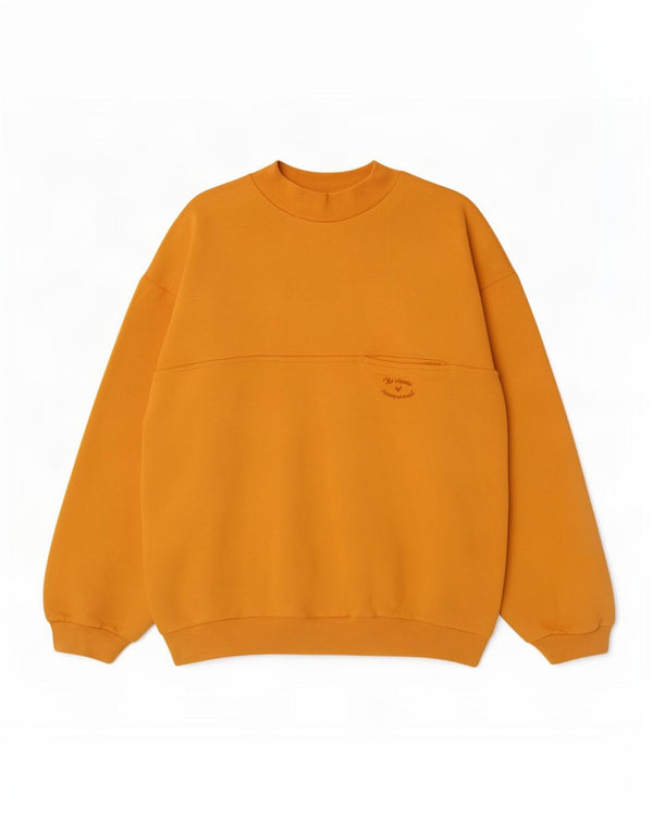 Sweter męski w stylu vintage, duży, żółty, bawełniany
