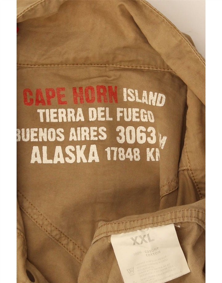 Męska kurtka wojskowa Cape Horn UK 44 2XL Brązowa bawełna