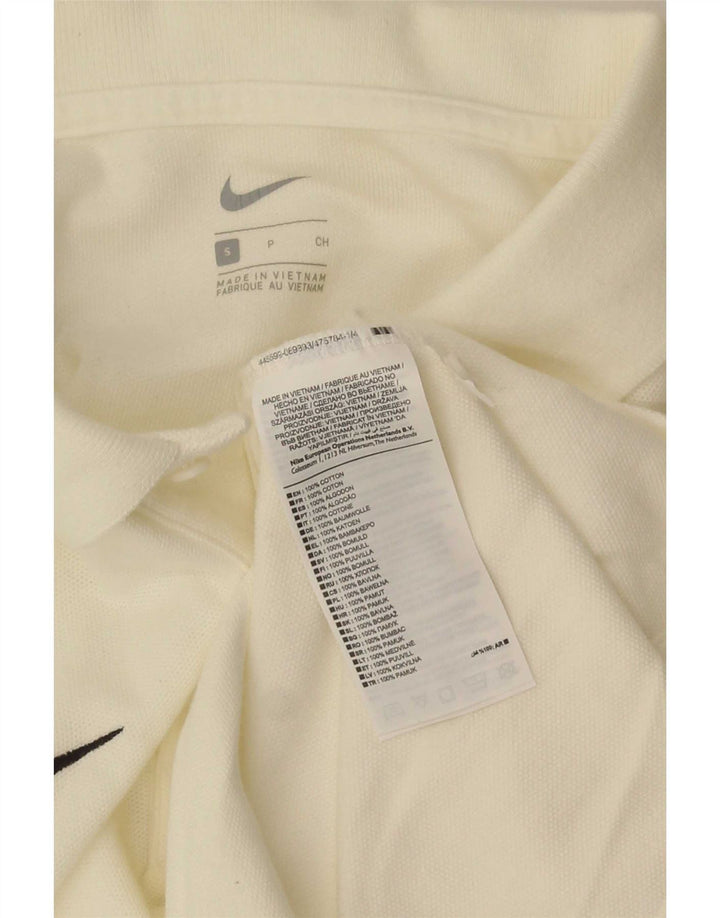 Męska koszulka polo Nike, mała, z bawełny w kolorze złamanej bieli