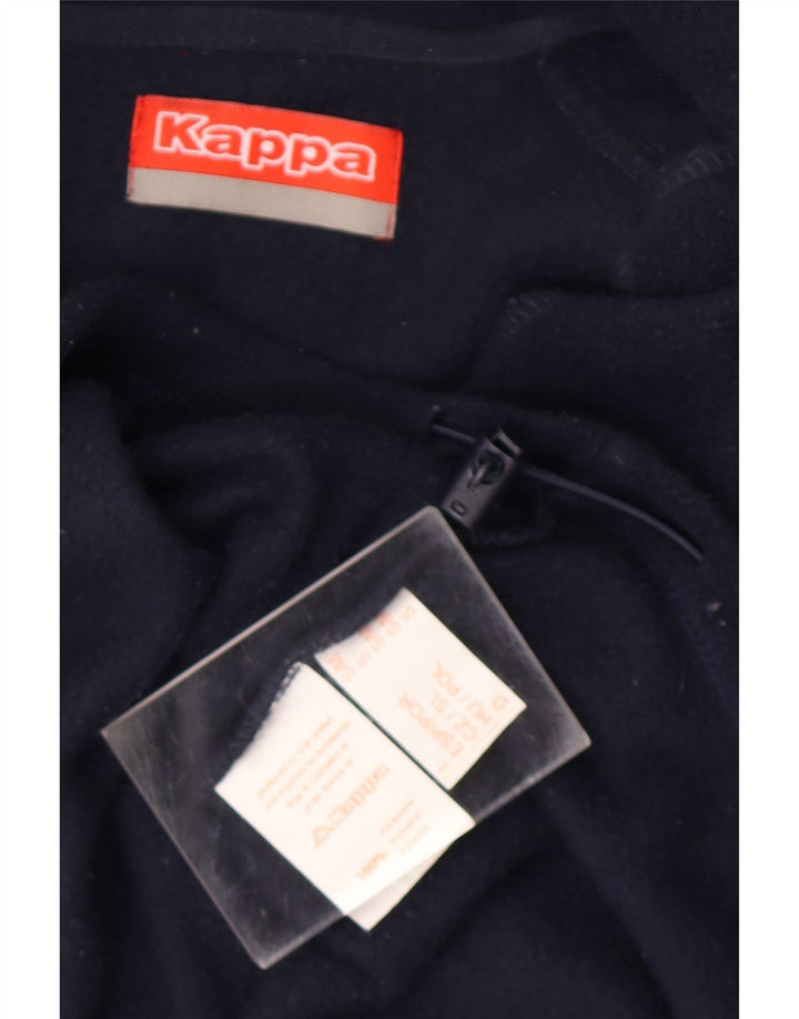 KAPPA Mens Zip Neck Fleece Jumper Medium Navy Blue Polyester Vintage Kappa and Second-Hand Kappa from Messina Hembry 