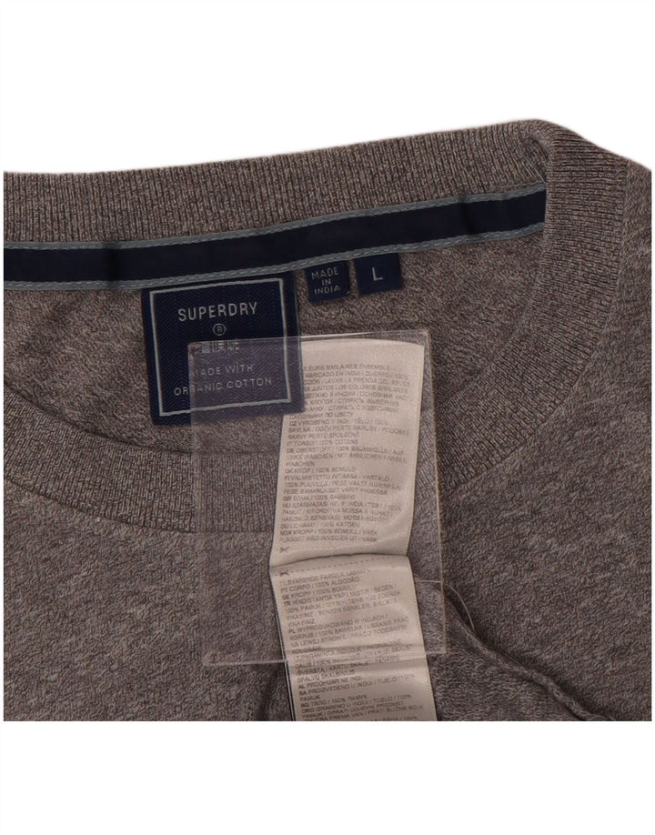 T-shirt damski Superdry Top UK 16, duży, szary, bawełniany w plamki