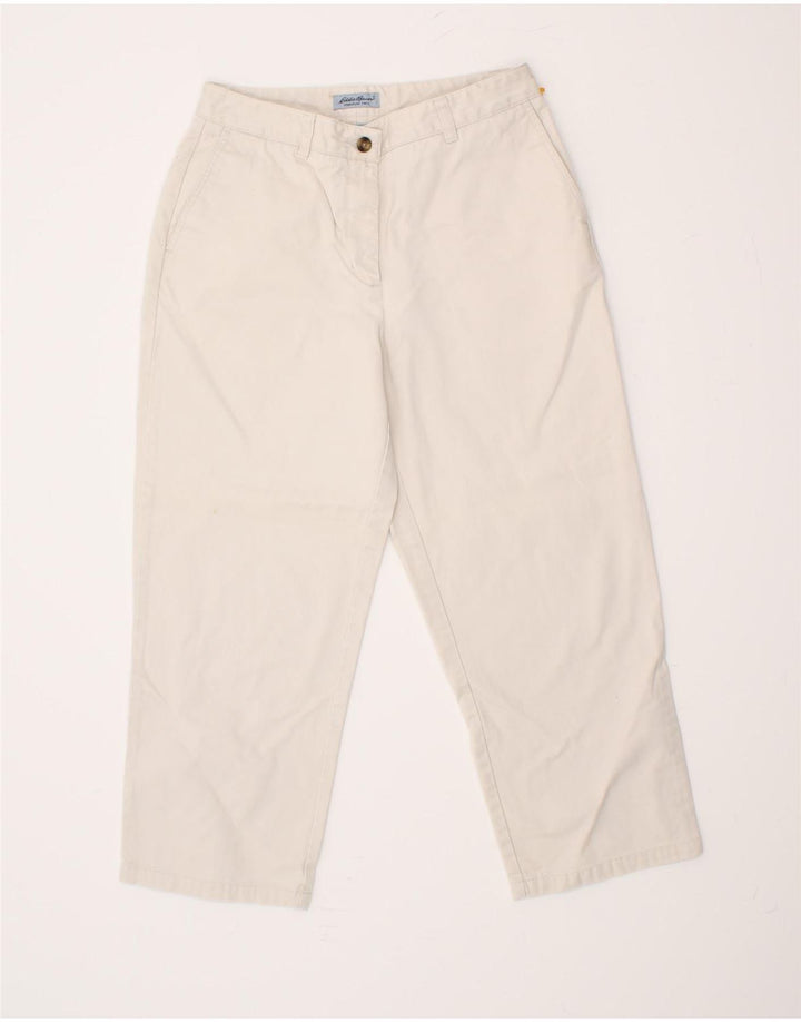 EDDIE BAUER Womens Straight Capri Trousers US 8 Medium W30 L23 White Vintage Eddie Bauer and Second-Hand Eddie Bauer from Messina Hembry 