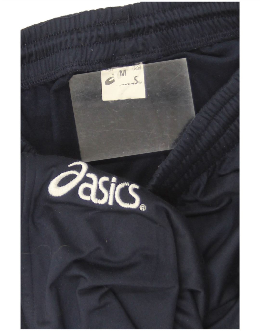 Męskie spodnie dresowe Asics z grafiką, średni granatowy poliester
