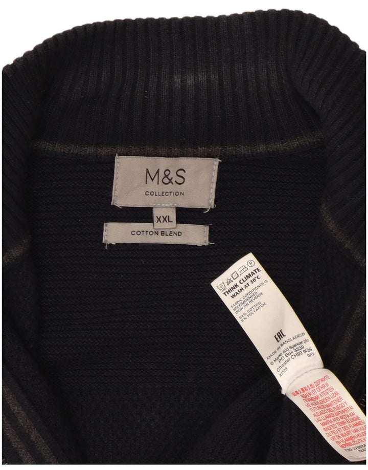 Marks & Spencer Męski sweter kardigan 2XL Granatowy, bawełniany