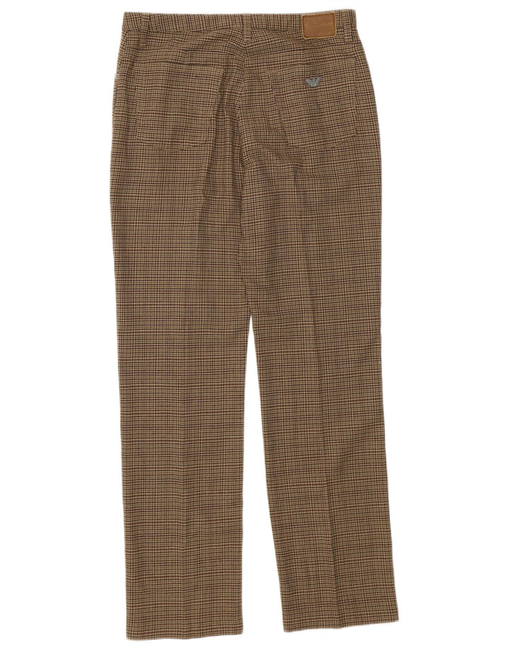 Spodnie damskie Armani Straight Casual W31 L30 Zielony poliester w pepitkę