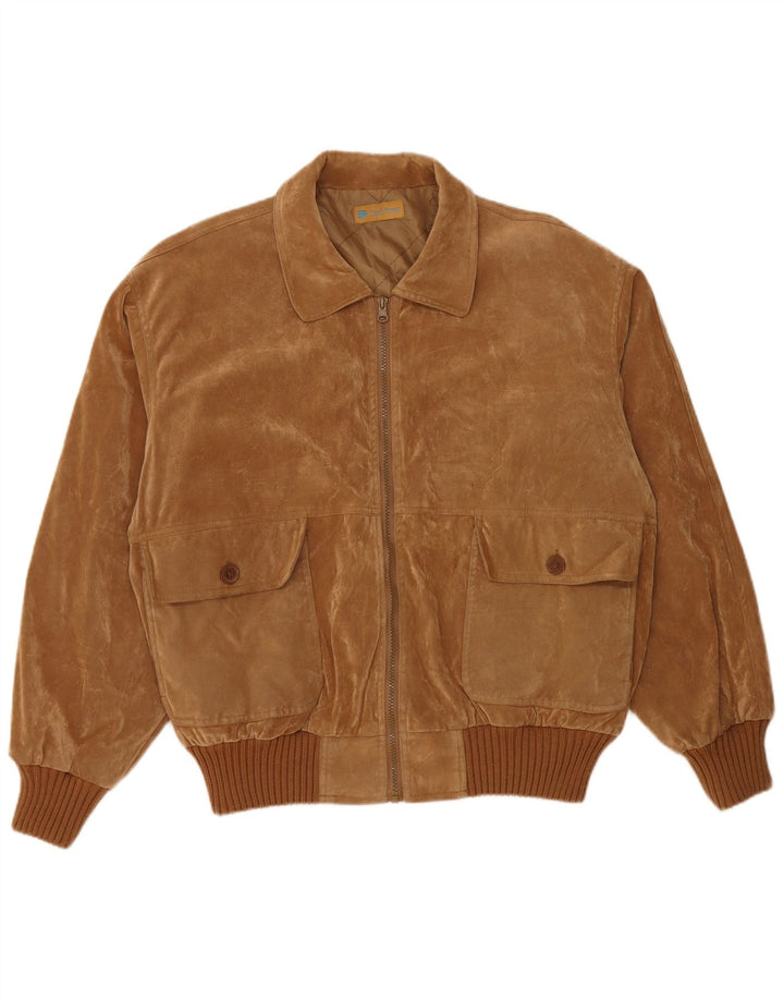 Męska kurtka bomberka VINTAGE UK 42 XL, brązowa, poliester