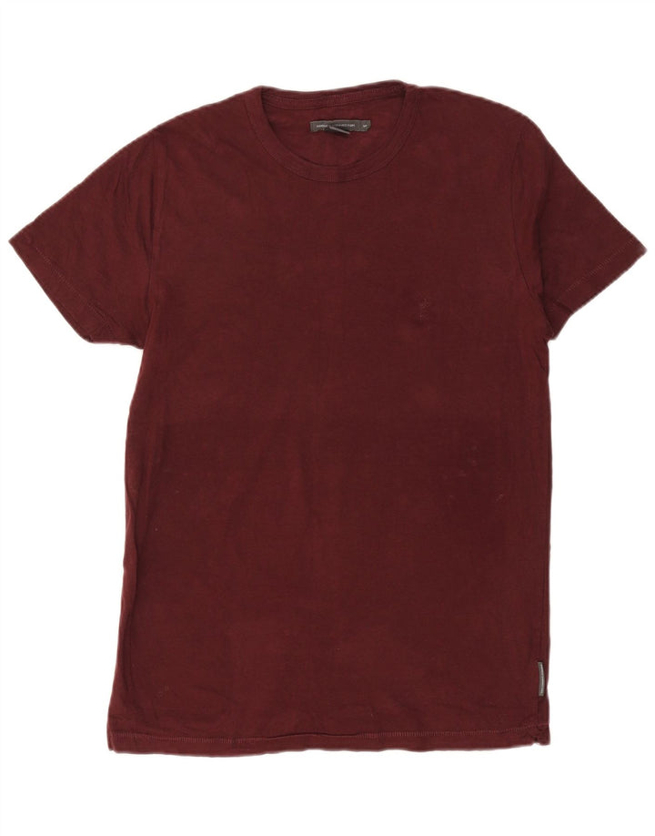 T-shirt męski French Connection Top, średnia, bordowa bawełna