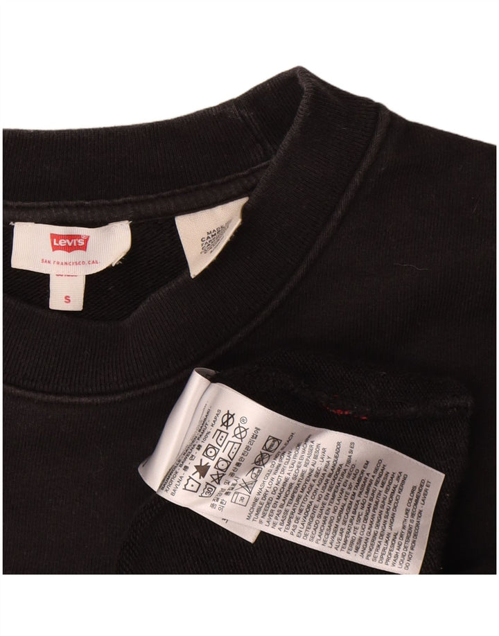 Damska koszulka Levi's Crop Oversize Graphic Top z długim rękawem UK 10 Small Black