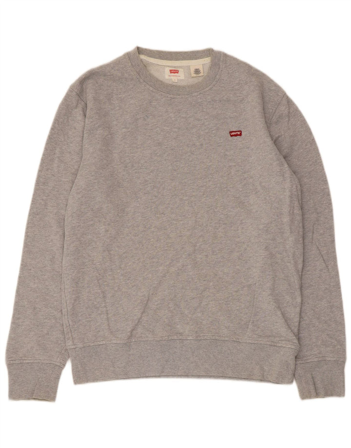 Męska bluza Levi's Sweter, mała, szara, nakrapiana bawełna