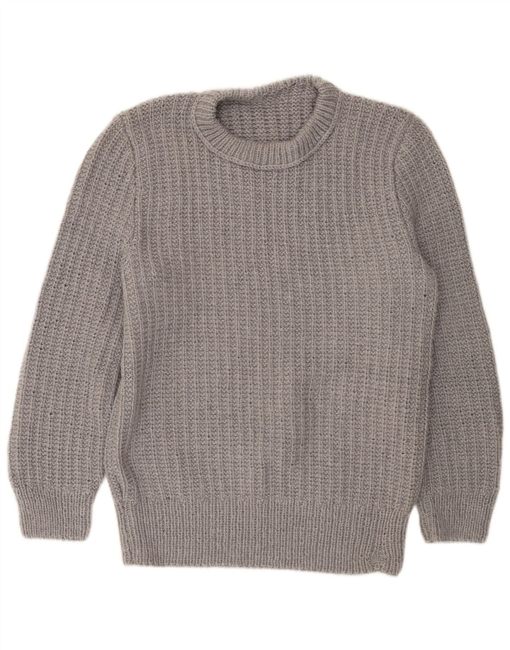 Vintage męski sweter z dekoltem w łódkę, średnio szary