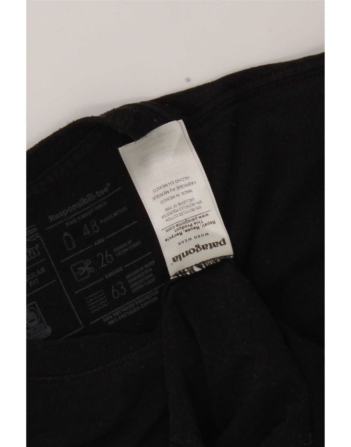 Męski T-shirt z grafiką Patagonia, mały, czarny, bawełniany